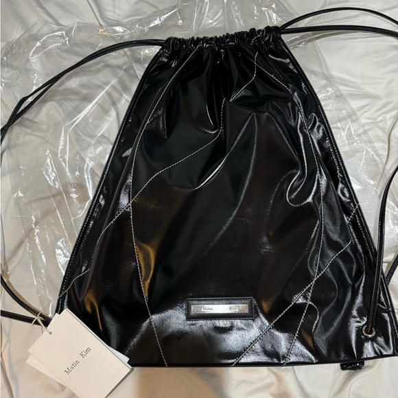 Black Drawstring Backpack - Picture 2 of 3